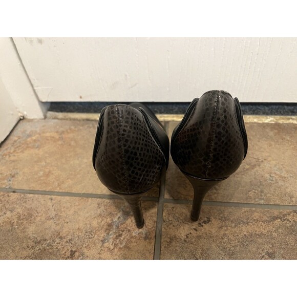 Corso Como Women’s Heels Classic Black Leather 6.5 With Rhinestone In Insole - Picture 4 of 10